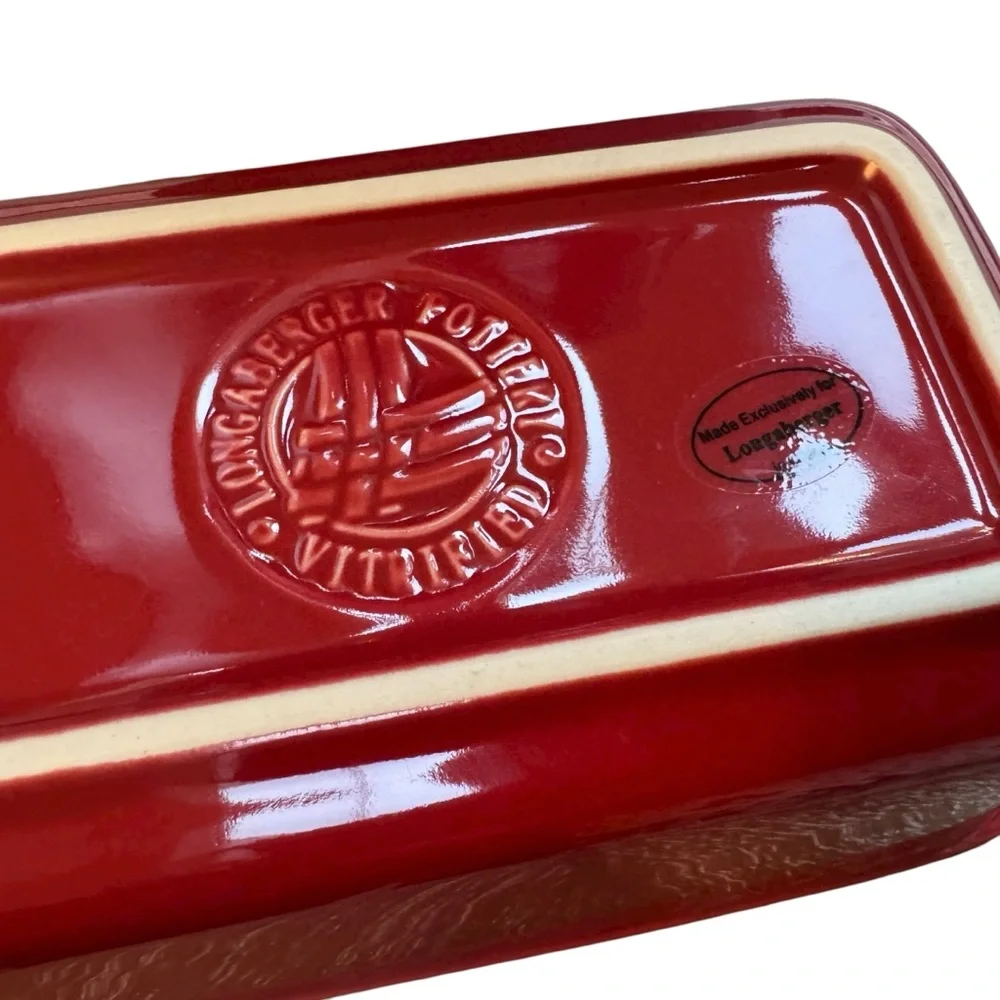 Longaberger - Pottery Woven Traditions Mini Bread Loaf Pan in Paprika 4”x8”